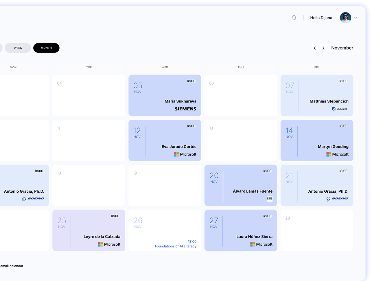 Courses screenshot